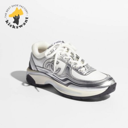 CHANEL SNEAKERS White & Silver - CC7