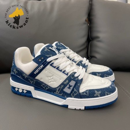 trainer monogram denim white blue - 319