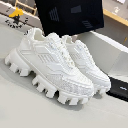 PRADA CLOUDBUST THUNDER TECHNICAL FABRIC SNEAKERS WHITE - PA001