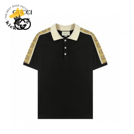 GUCCI POLO WITH INTERLOCKING G STRIPE