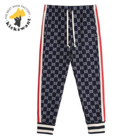 Gucci GG Jacquard Jogging Pant Blue/Ivory