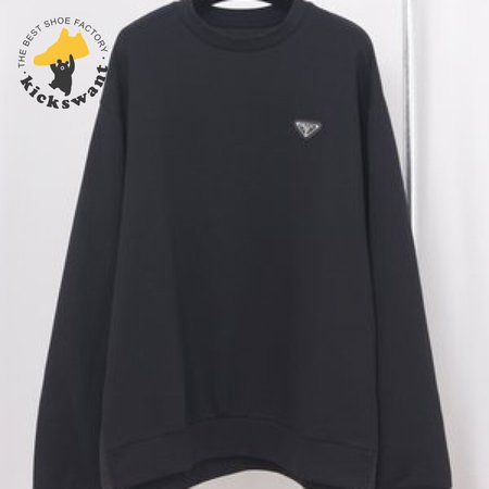 Prada Re-Nylon Logo Plaque Sweater Black