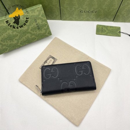 Gucci Black Jumbo GG Continental Wallet