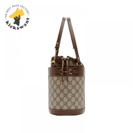 Gucci Beige 1955 Horsebit Small GG Bucket Bag - GMB93