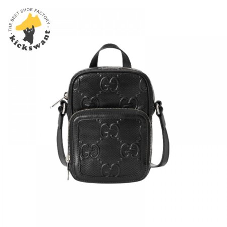 Gg Embossed Mini Bag In Black Leather GMB017