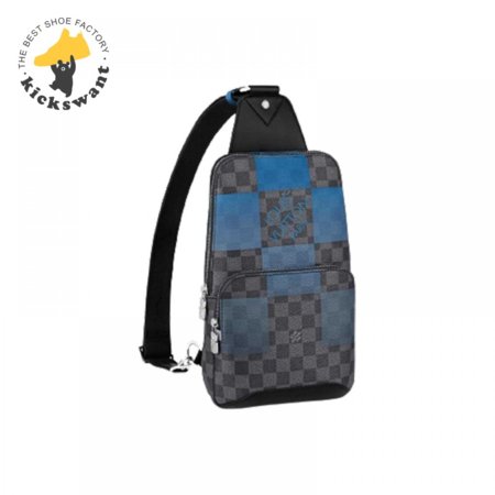 avenue sling bag blue damier graphite giant canvas lmb043