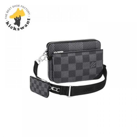 trio messenger damier graphite canvas lmb027