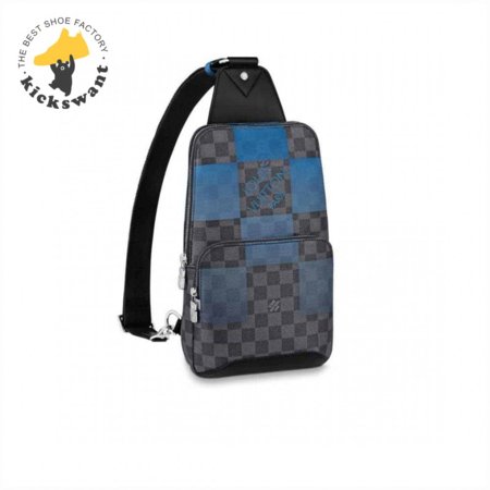 avenue sling bag blue damier graphite giant canvas n40404