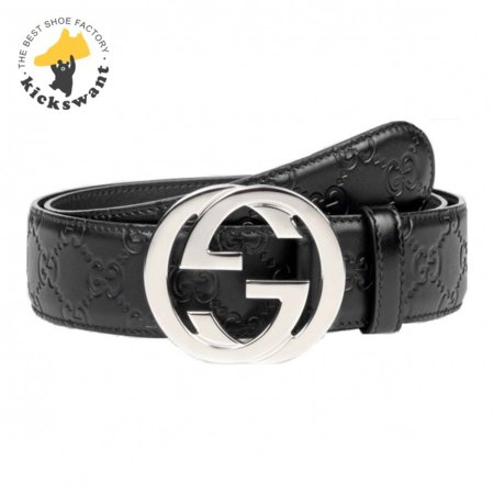 GUCCI INTERLOCKING-G LEATHER BELT - B7