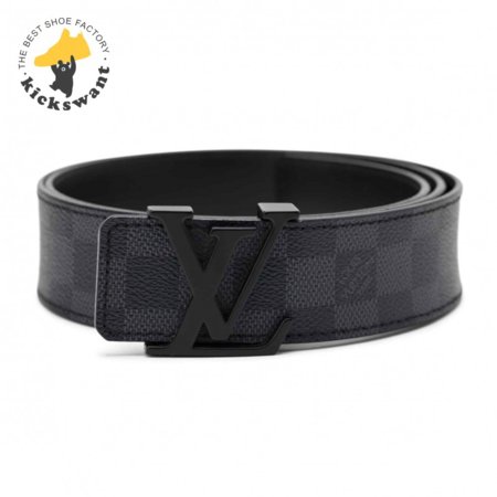 belt initiales damier graphite black grey - b30