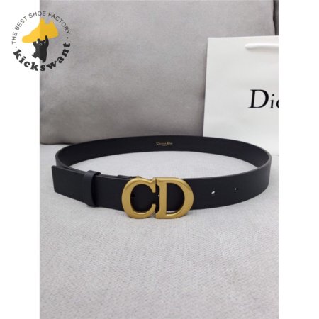 dior CD black leather belt