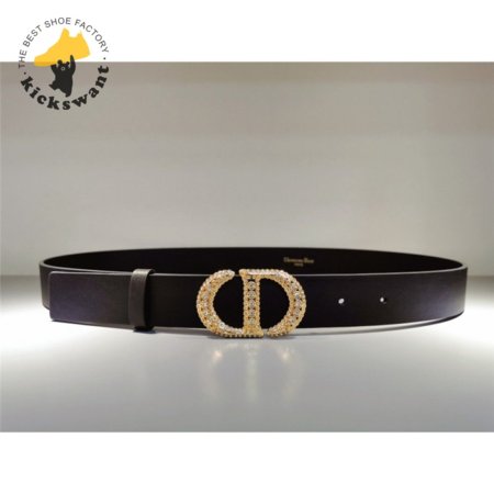 dior CD black leather belt