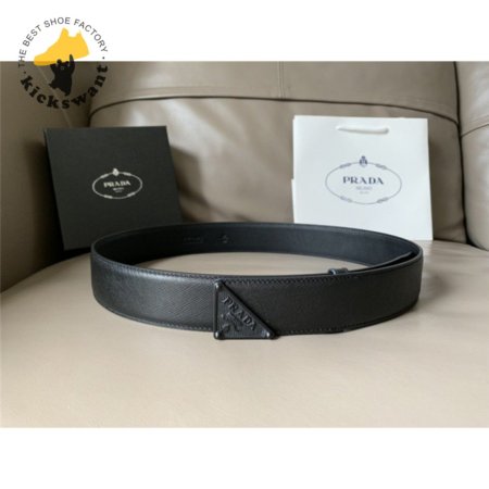 Prada saffiano 40mm leather belt black