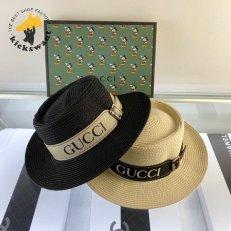 Hat_Gucci Belt design straw hat