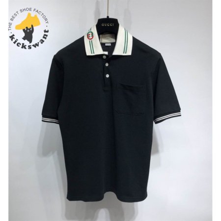 Cotton piquet polo with Interlocking G - GC40