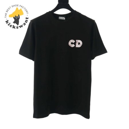 DIOR COUPLE BASKETBALL TIGHT-KNIT BLACK T-SHIRT