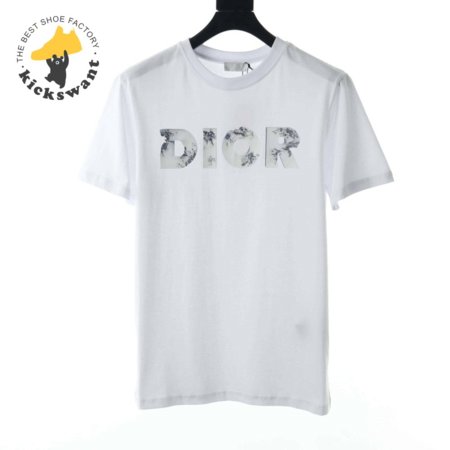 DIOR LETTER RENDERING HEAT TRANSFER LOGO T-SHIRT