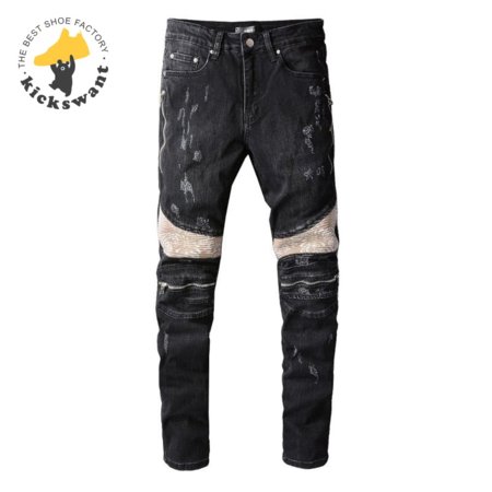 Amiri Bandanna Jeans Black / Tan