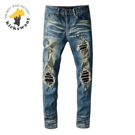 Amiri Blasted Rip Jeans Dark Blue