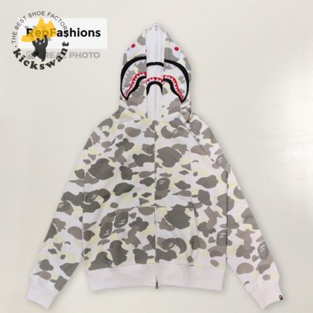 Bape City Camo Shark Wide Zip Double Hoodie