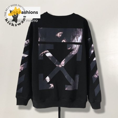 Off White Caravaggio Arrows Over Crewneck Sweatshirt