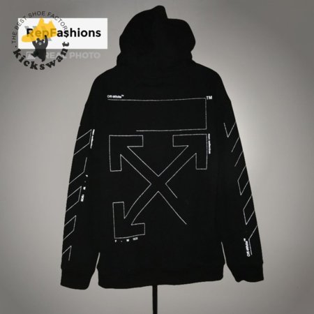 Off White Unfinished Hooded Sweatshirt