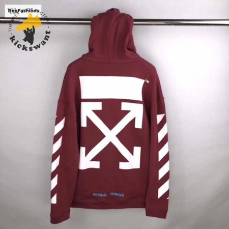 Off White Red Diag Arrow Hoodie