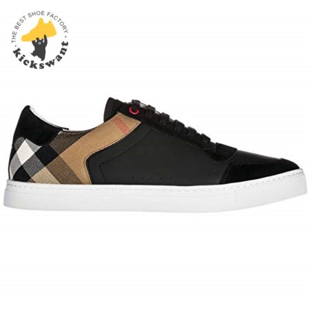 BURBERRY LEATHER AND HOUSE CHECK SNEAKERS - BBR26