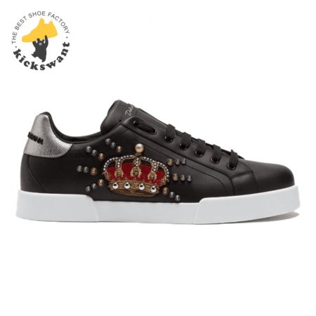 DOLCE & GABBANA CALFSKIN PORTOFINO SNEAKERS WITH PATCH - DG1