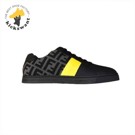 FENDI FF LOGO PRINT LOW-TOP SNEAKERS - FD18