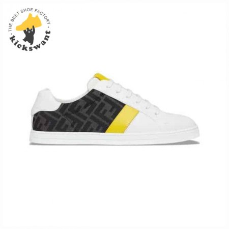 FENDI FF LOGO PRINT LOW-TOP SNEAKERS - FD17