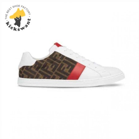 FENDI FF LOGO PRINT LOW-TOP SNEAKERS - FD16