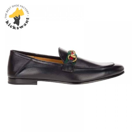 GUCCI 10MM LEATHER FOLDABLED LOAFERS W/ WEB - LDG017